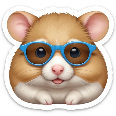 a hamster wearing blue sunglasses sticker