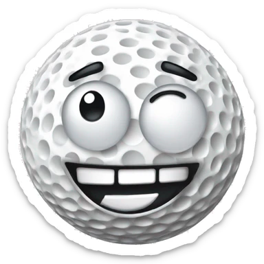 Golf ball laughing hysterically  sticker