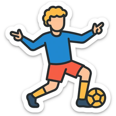 Griezmann goal celebration, football player, iconic dance pose, wearing football jersey, modern vector style sticker