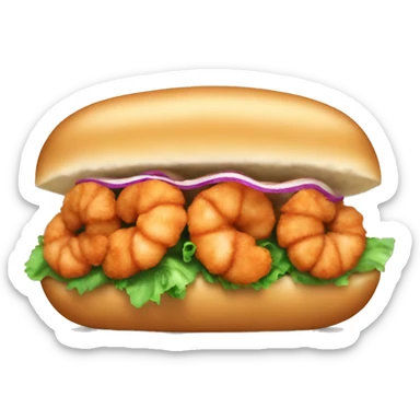 Fried shrimp Po boy sticker
