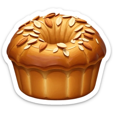 Alsacian kougelhopf with almonds on the top. The base is a bit larger than the top part sticker