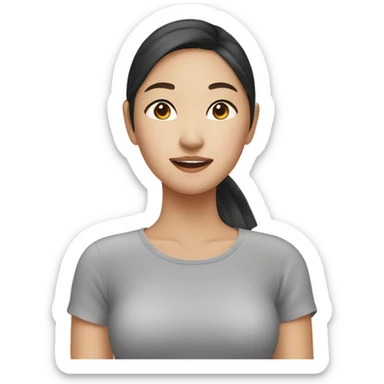 Asian girl doing skincare sticker