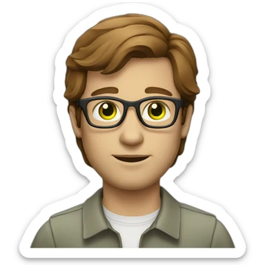 it specialist man green eyes glasses brown hair sticker