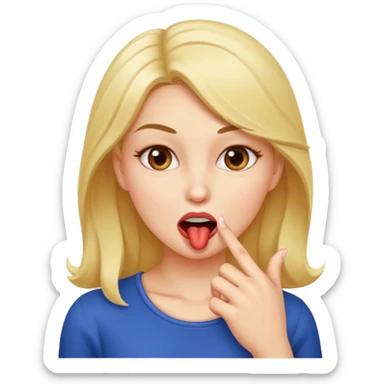 Mujer mordiéndose el dedo de forma coqueta  sticker