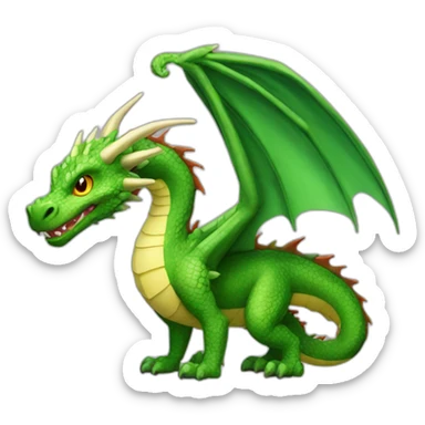 christmas green dragon in full growth sticker