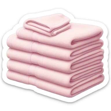 a stack of light pink towels sticker