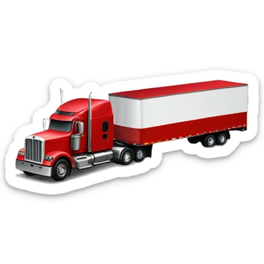 Realistic red 18 wheeler truck with red trailer sticker