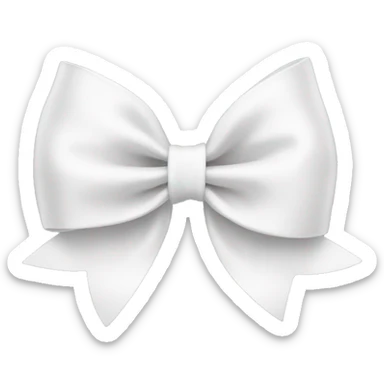 White bow on white bow sticker