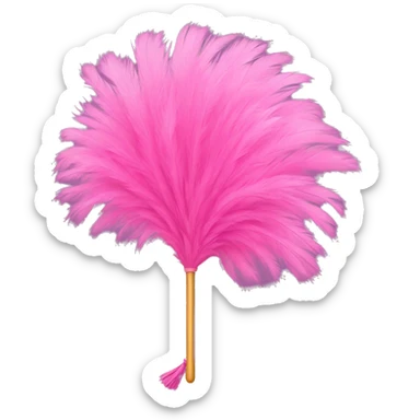 Pink feather duster sticker