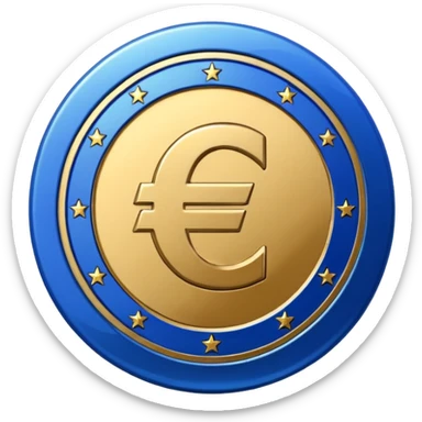 euro coin blue sticker