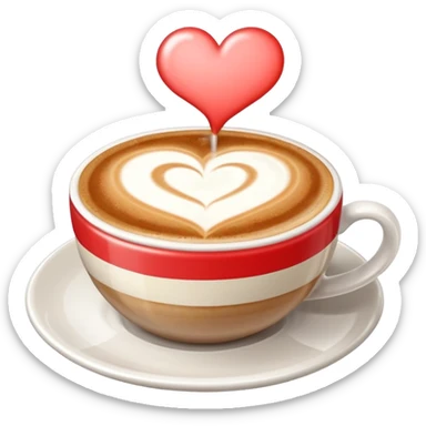 Cappuccino avec cœur  sticker