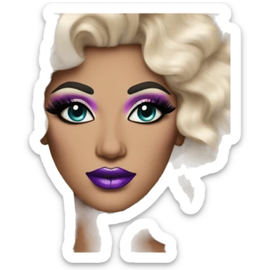Drag queen with cool makeup sticker