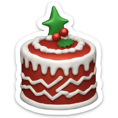 red Christmas cake sticker