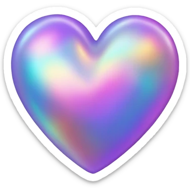 Iridescent heart emoji sticker