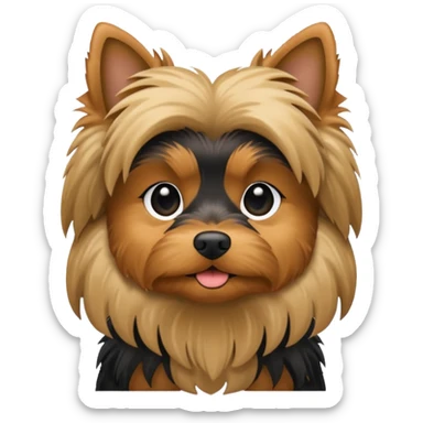 fluffy yorkie sticker