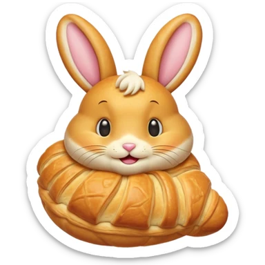 bunny croissant sticker