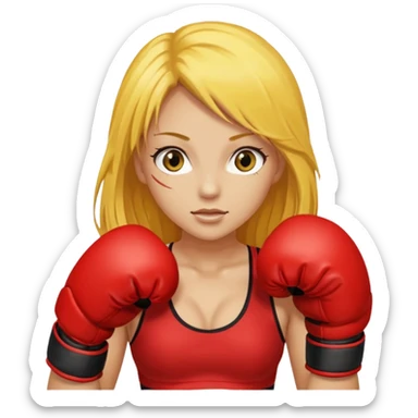 sexy girl with long yellow hair boxing sticker