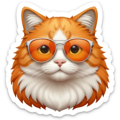 orange cat with sunglasses, relaxed and confident sticker