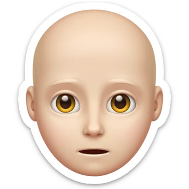 Uncanny valley emoji with *NO* eyebrows sticker