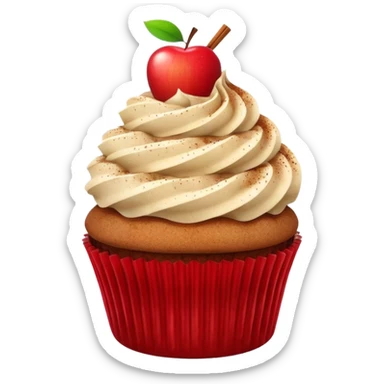 cupcake with cinnamon chai dust and apple on top sticker