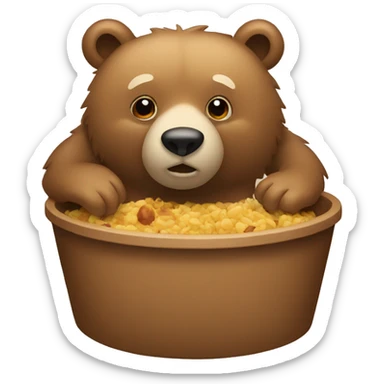 A bear hiding food sticker