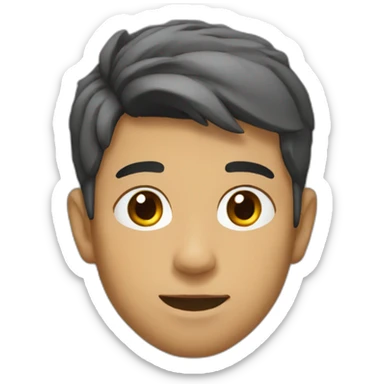 Boy mogging with his jawline sticker