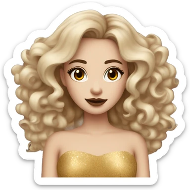 Create the zodiac sign leo as a pale brunette girl with elaborate makeup and dress that matches the zodiac sign  sticker