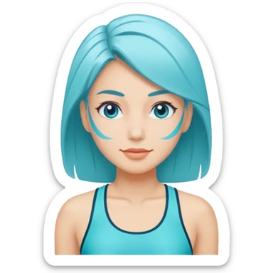 Lady aqua fit sticker