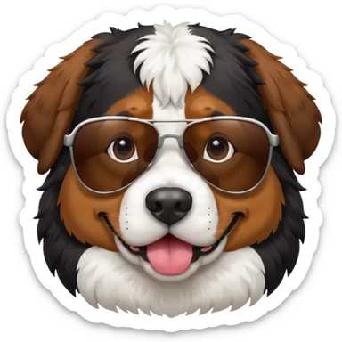 Swiss mountain dog wearing sunglasses sticker
