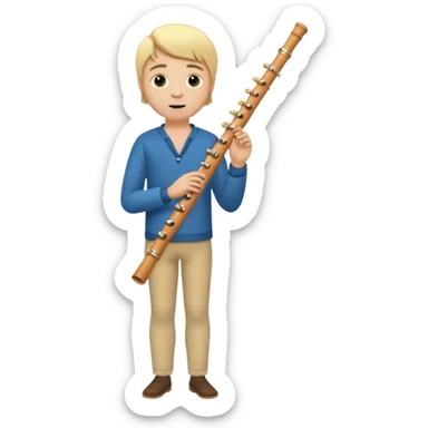 blonde man playing flute full body sticker