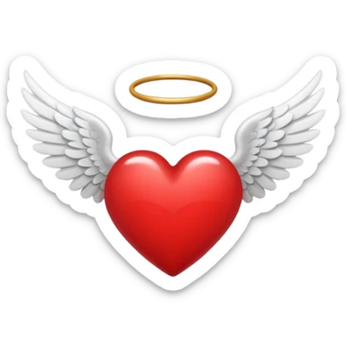 heart with angel wings sticker