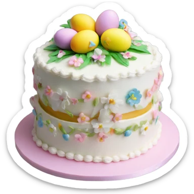 beautifully decorated 2 tier Easter cake sticker