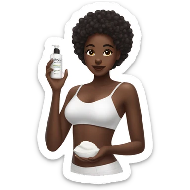 Black girl doing skincare aesthetic  sticker