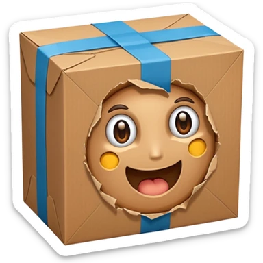 Generate a realistic emoji of a package being damaged sticker