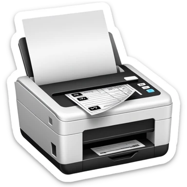 email e-receipt and paper receipt in a white and black basket, and small printer printing receipt sticker