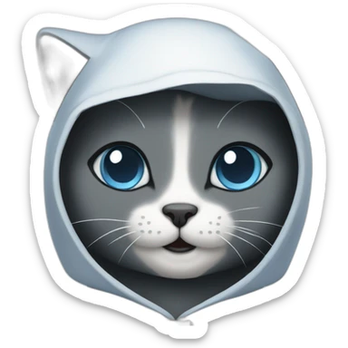 Blue cat nun sticker