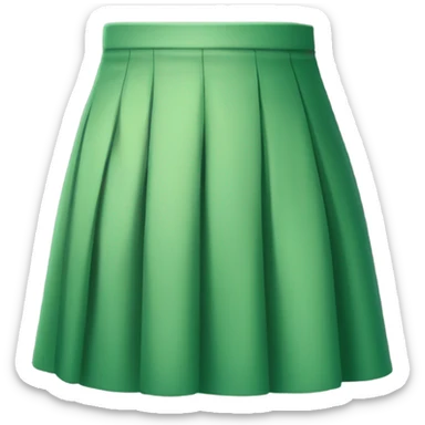 Realistic A-line high waisted green pleated mini skirt, isolated sticker