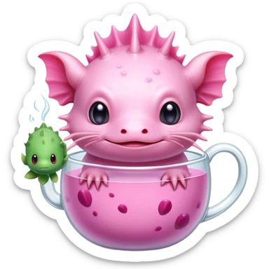 Axolotl with a Bulba cup ￼ sticker