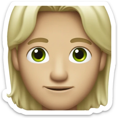 Dirty blond hair man with green eyes sticker