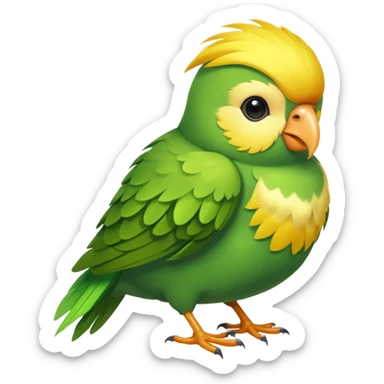 A love bird with color green and his head yellow sticker