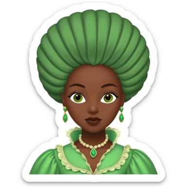 marie Antoinette green fashion dark skinned woman sticker