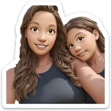 smiling girls under tree sticker