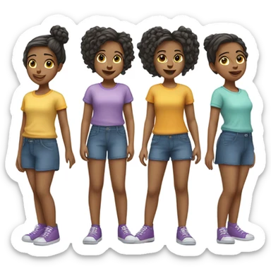 Quadruplet girls sticker