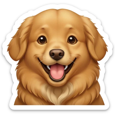 golden retriever with upper lip stuck to teeth  sticker