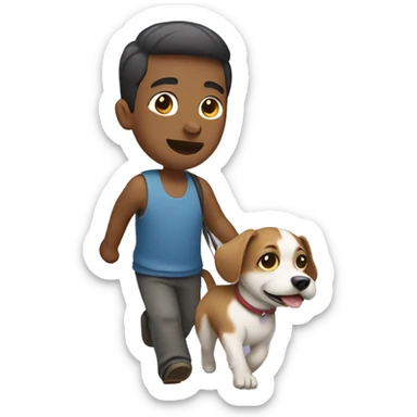 person carrying dog sticker