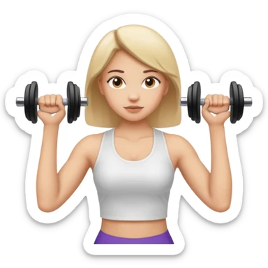 girl working out arms with a shirt on  sticker