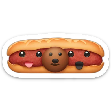 two meatballs and a sausage in the middle sticker