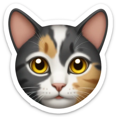 Three colored cat sticker