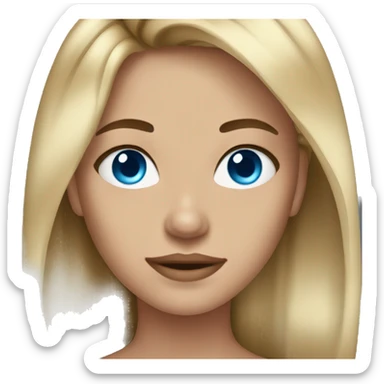 Girl blue eyes dirty blonde hair sticker