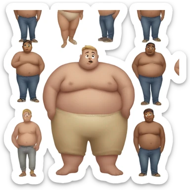Boy with huge belly with crop top on  sticker